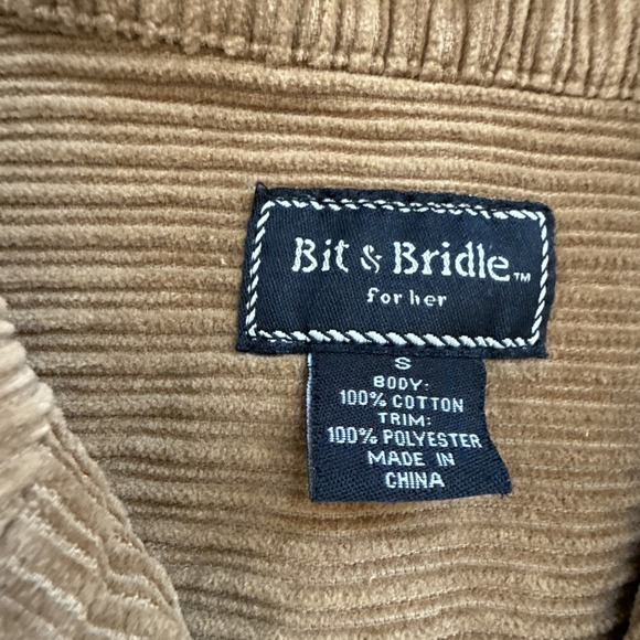 Bit & Bridle For Her Corduroy Jacket Womens S Tan Fall Coastal Grandma Boho - Picture 2 of 7